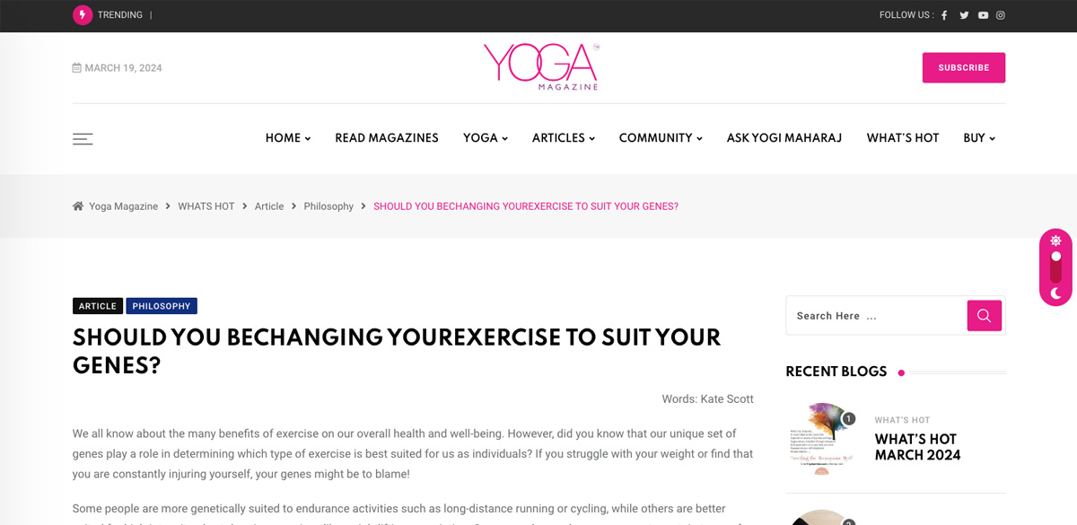 Change your exercise to suit your DNA